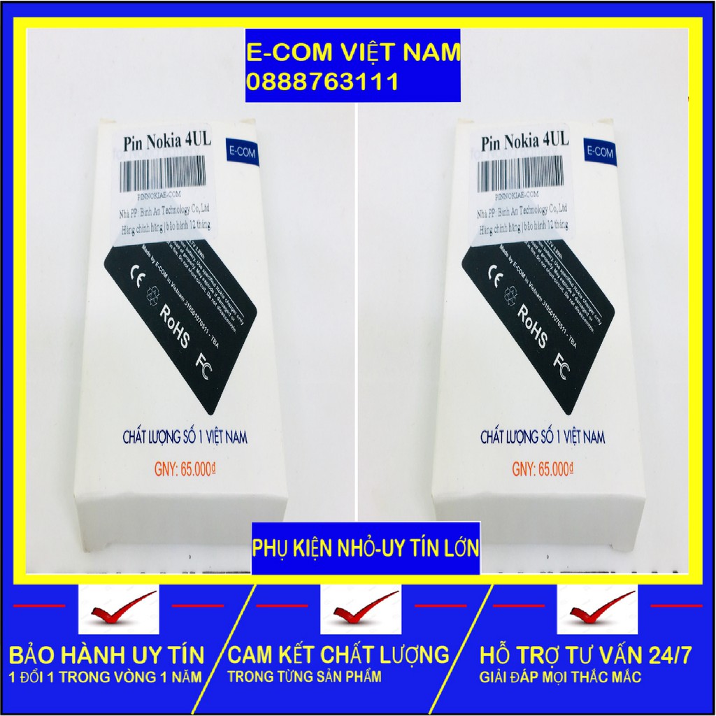 Pin Nokia 4U/4UL 1500mAh Cho Nokia 1280,110i,... BẢO HÀNH 1 ĐỔI 1 TRONG VÒNG 1 NĂM