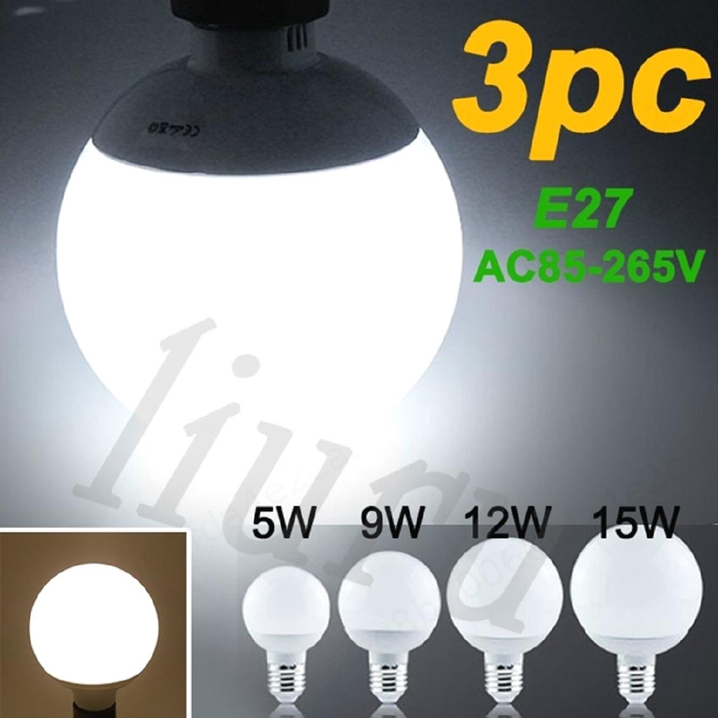 Set 3 Bóng Đèn Led E27 5w 9w 12w 15w Tiết Kiệm Năng Lượng