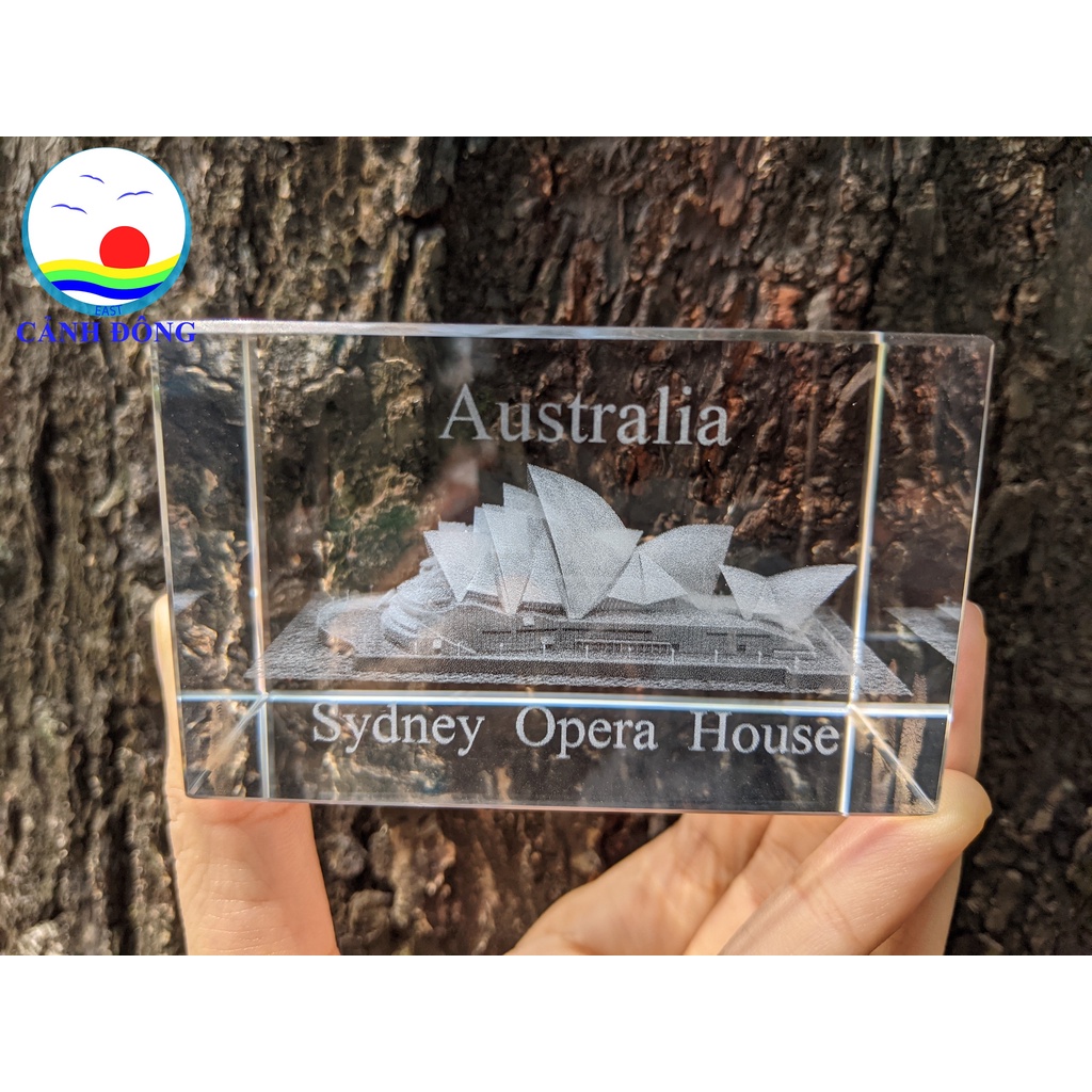 Quà lưu niệm pha lê AUSTRALIA NƯỚC ÚC Chạm Khắc 3D - Quà Lưu Niệm Sang Trọng