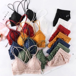 Set bralette hoa cúc loại 1 dây đan chéo