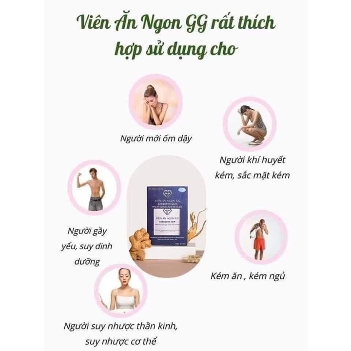[hot sale]Viên Ăn Ngon GG Chính Hãng Hỗ Trợ Cải Thiện Hệ Thiện Hệ Tiêu Hóa Tăng Cân Hiệu Quả