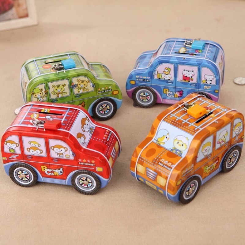 Hộp Sắt Tiết Kiệm S-24: Hình Ô Tô Có 4 Màu .