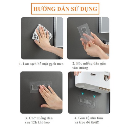 [FREESHIP 50k] Kệ Phòng Tắm &quot;THÔNG MINH&quot; Chính Hãng Kèm Cốc Và Bộ Nhã Kem Tự Động Lắp Đặt Dính Tường