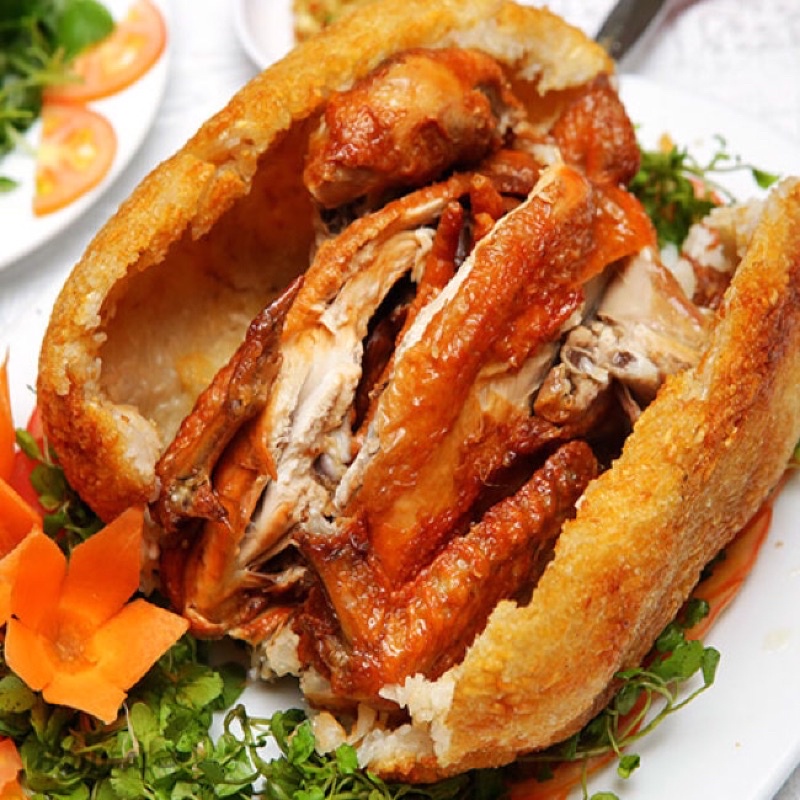 [HỎA TỐC SG] Gà bó xôi nguyên con lớn giòn ngon