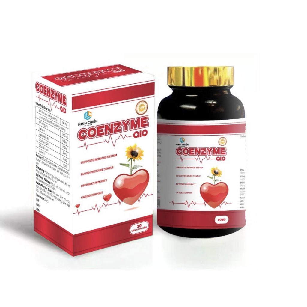 Viên Uống Coenzyme Q10 Hỗ trợ chức năng cho hệ tim mạch, làm giảm nguy cơ tai biến tim mạch-hộp 30 viên