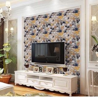 10m giấy dán tường giả đá 3D khổ 45cm