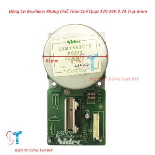 Động Cơ Brushless Không Chổi Than Chế Quạt 12V-24V 2.7A Trục 6mm