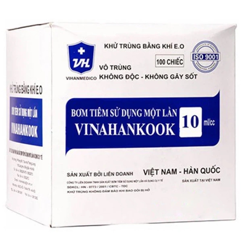 Hộp 100 cây Ống tiêm 1cc 3cc 5cc 10cc 20cc sử dụng 1 lần