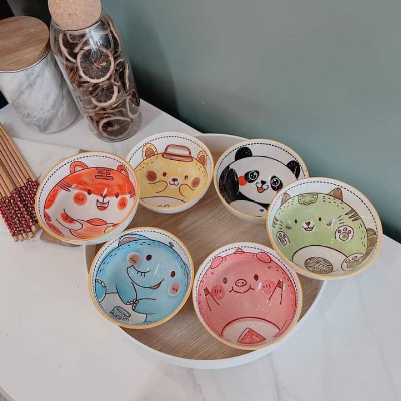 🥣 SET 6 BÁT HÌNH THÚ CUTIE KÈM ĐŨA 🥣 có hộp sang chảnh