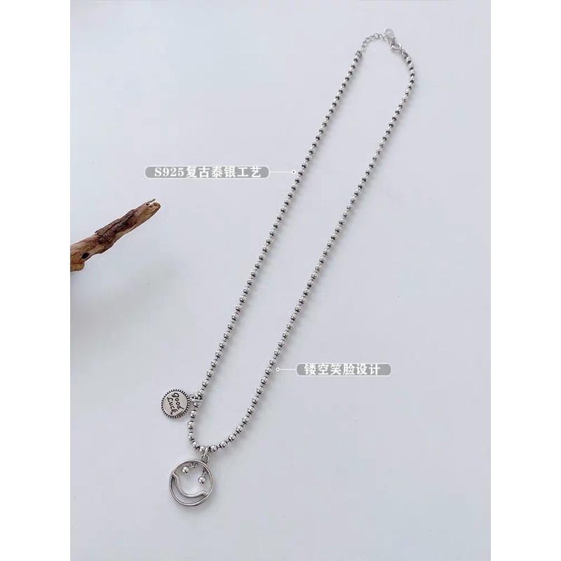 dây chuyền mặt cười may mắn mạ Bạc Thái