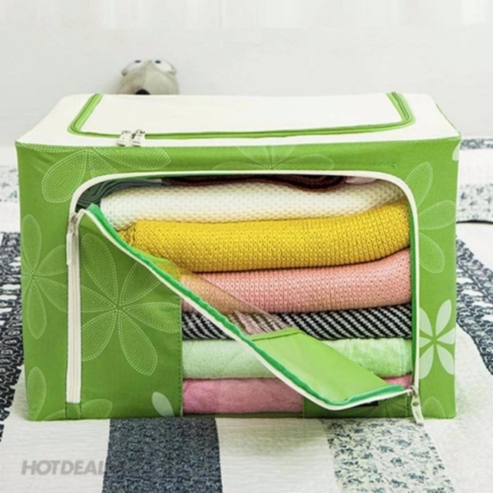 [XẢ KHO] Túi đựng quần áo chăn màn khung thép - Tủ vải khung thép - Vải dù chắc chắn - Gọn đẹp tiện dụng - Size to
