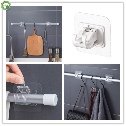 1 móc treo thanh rèm cửa trong suốt tự dính tiện dụng