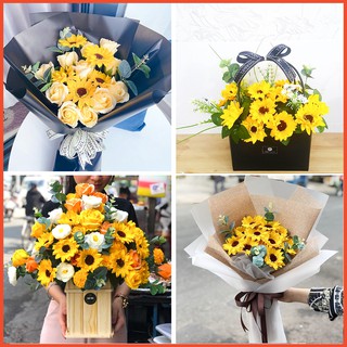 [HỎA TỐC]  Bó giỏ hoa hướng dương hoa sáp thơm cao cấp lưu hương lâu tặng 8/3, 14/2, 20/10, 20/11 tốt nghiệp khai trương