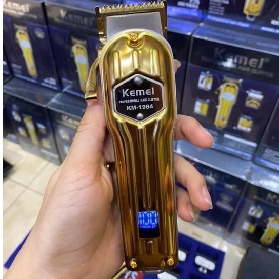 Tông Đơ Cắt Tóc - Kemei 1984 , Đã Mài Chuốt Lưỡi - Có Đèn Led Hiển Thị Phần Trăm Pin - Bảo Hành 12 Tháng