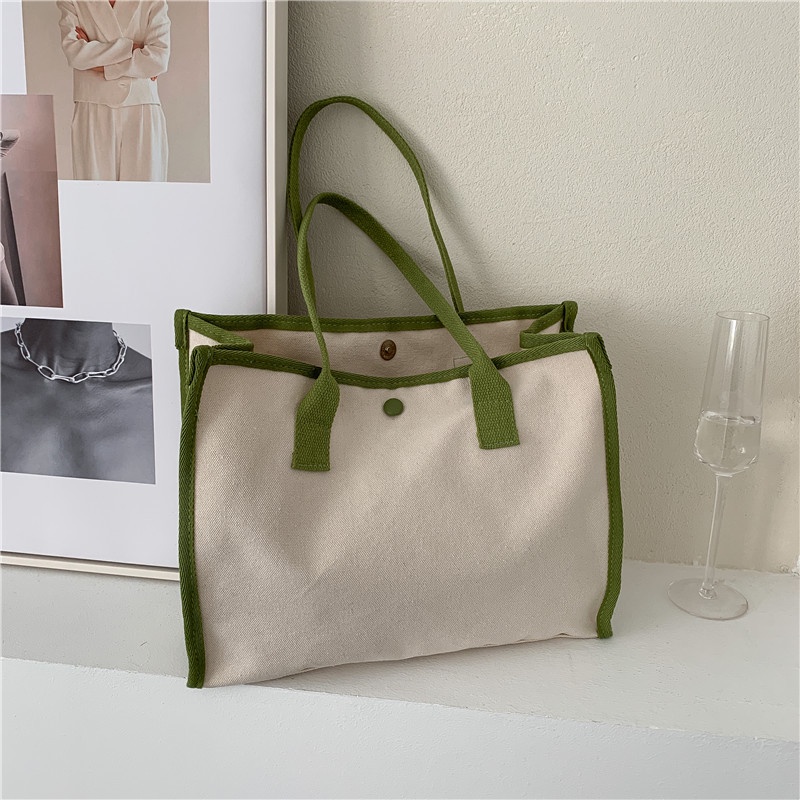 Túi Xách canvas Màu Sắc Tương Phản Thời Trang Cho Nữ