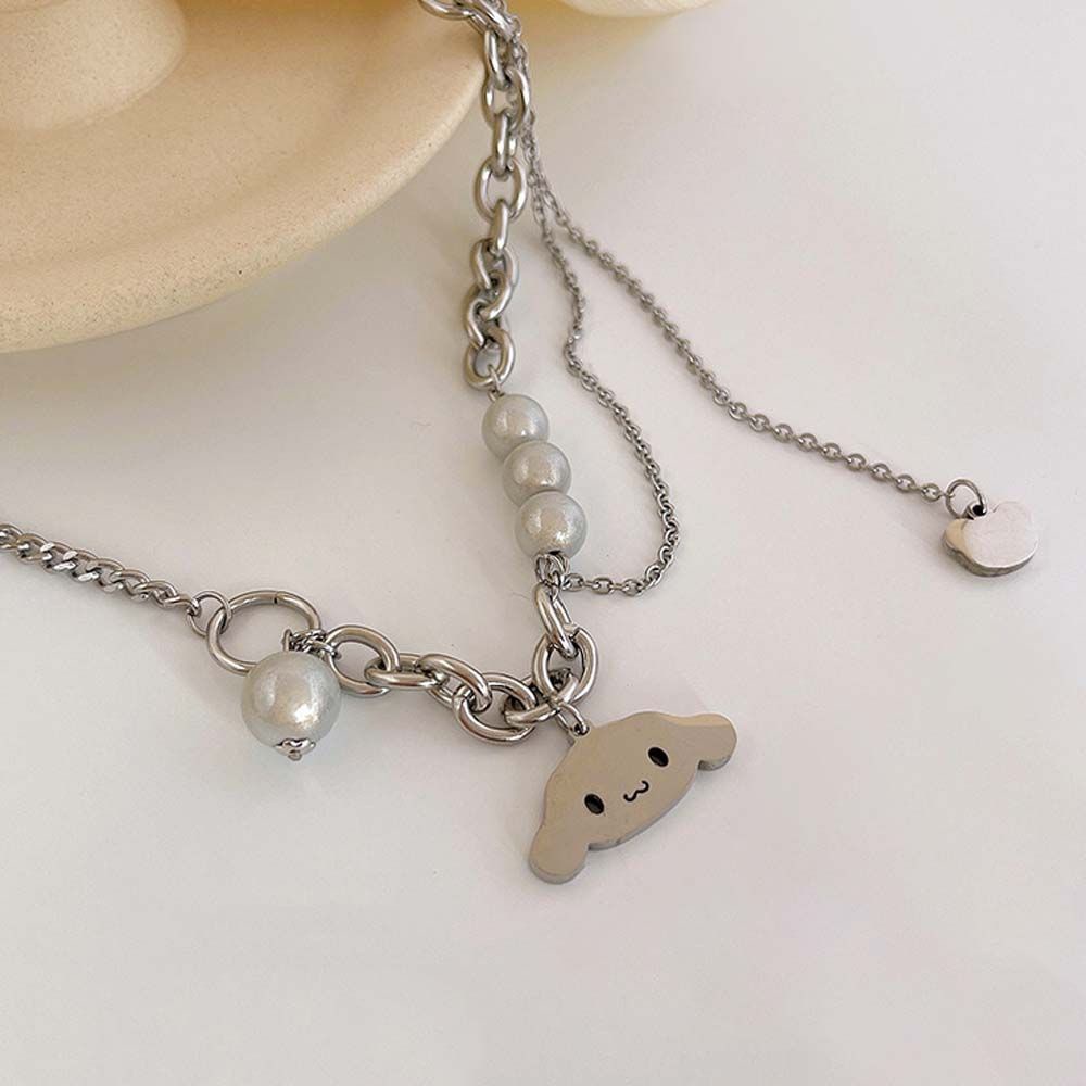 Vòng Cổ Choker Mặt Thỏ Hoạt Hình Đính Ngọc Trai Phong Cách Hàn Quốc Cho Nữ