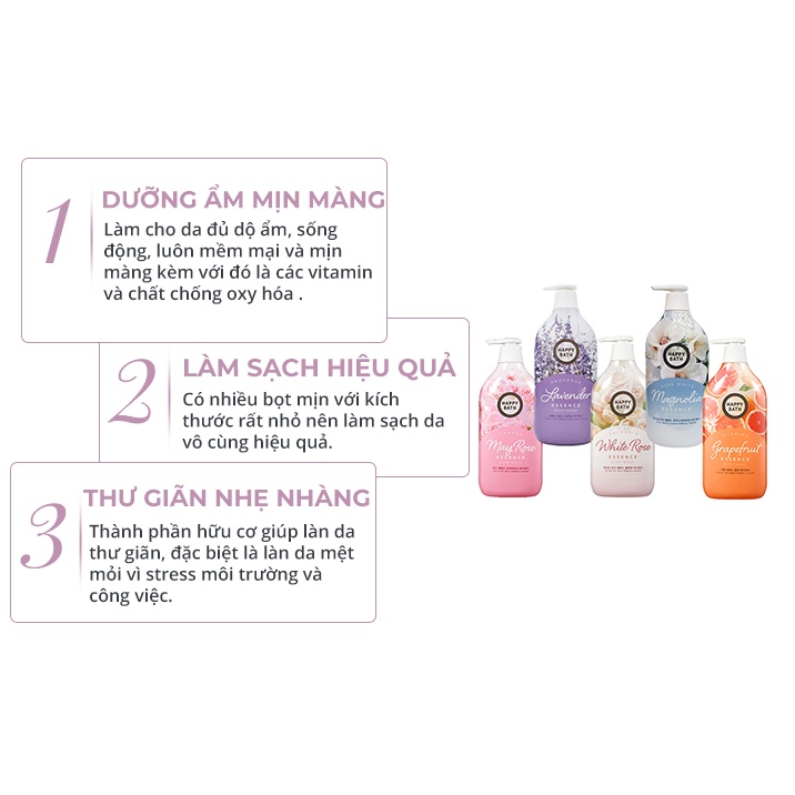 Sữa tắm nước hoa mịn da trắng da thảo dược thiên nhiên Happy Bath ST02