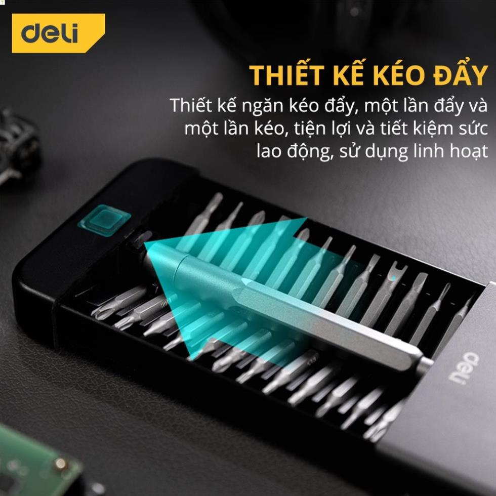 Bộ Tua Vít 24 Đầu Từ Tính Deli Cao Cấp - Chất Liệu Siêu Bền, Nhỏ Gọn, Dễ Dàng Sử Dụng Nhiều Mục Đích - DL3525 .