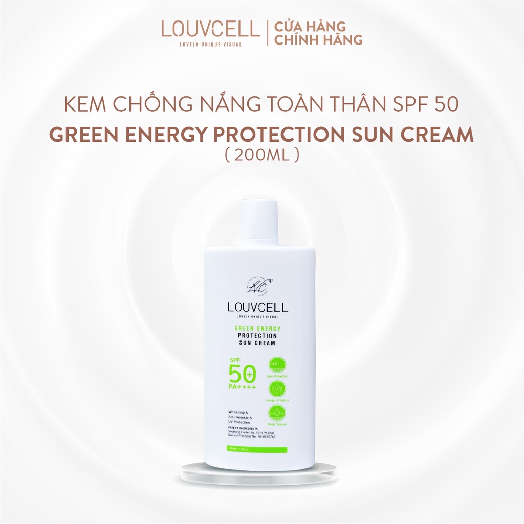 Kem chống nắng toàn thân SPF 50 Louv Cell Green Energy Protection Sun Cream 200 ml