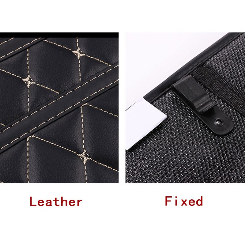 Đệm Bảo Vệ Lưng Ghế Ngồi Xe Hơi Bằng Da Chống Thấm Nước Kèm Túi Đựng Tiện Dụng Cho Toyota Vios Hilux Camry Harrier Innova Rush Yaris Alphard Hiace Fortuner Vellfire Corolla Cross RAV4