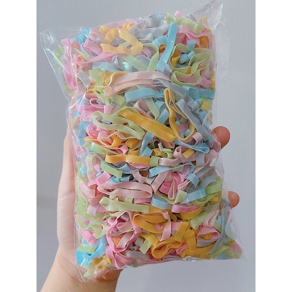 50gram dây chun buộc tóc màu pastel kèm túi đựng siêu xinh - UniLabel