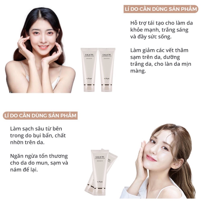 Combo Nước Hoa Hồng Dr. Pepti+ Centella, Sữa Rửa Mặt Pepti+ Hàn Quốc 120ml, Toner Dưỡng Da Căng Bóng 180ml