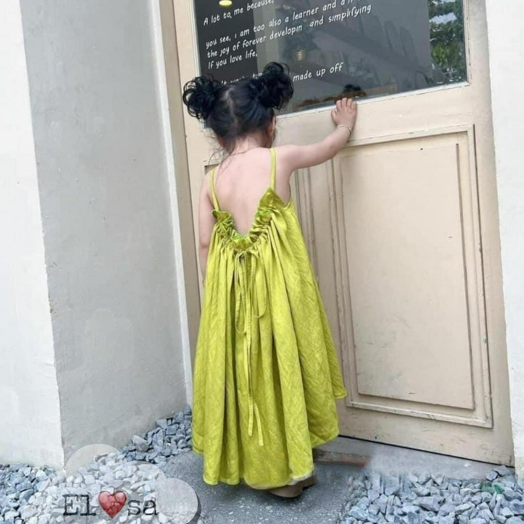 Váy bé gái - Váy Maxi Dáng Dài Nơ Lưng Bánh Bèo siêu xinh cho bé gái 1 - 8 Tuổi