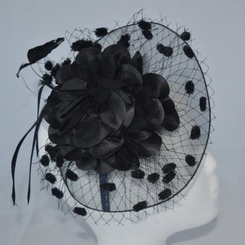 Kẹp Tóc Trang Trí Vải Lưới Hình Nón Hóa Trang Cho Nữ