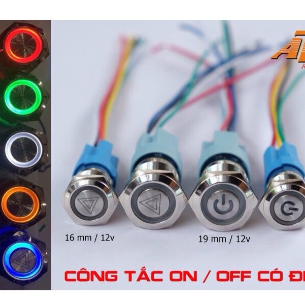  Công tắc Led 16mm On-Off.Chống nước tuyệt đối