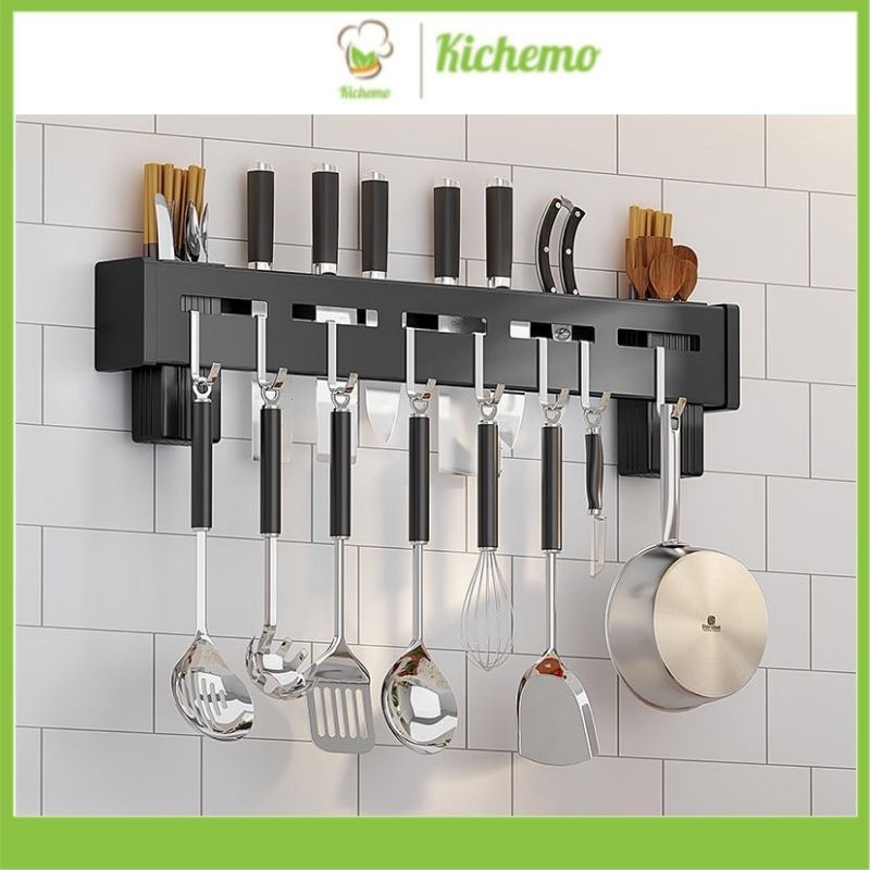 Giá để đồ treo tường nhà bếp giá cài dao đũa muỗng inox gắn tường tiện lợi 43cm M17