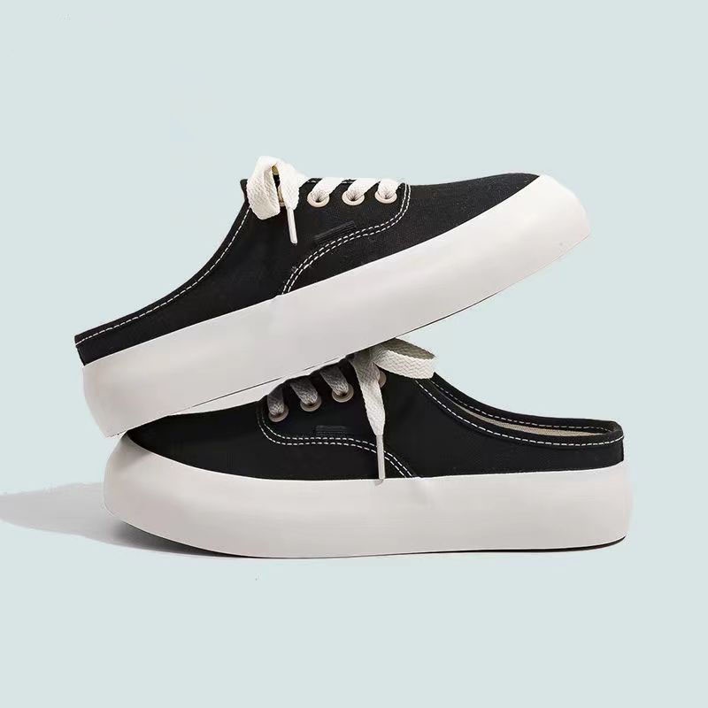 Phiên bản nâng cấp mới Giày Sục Thể Thao Nữ Giày Sneaker Vải Canvas Đế Cao Bánh