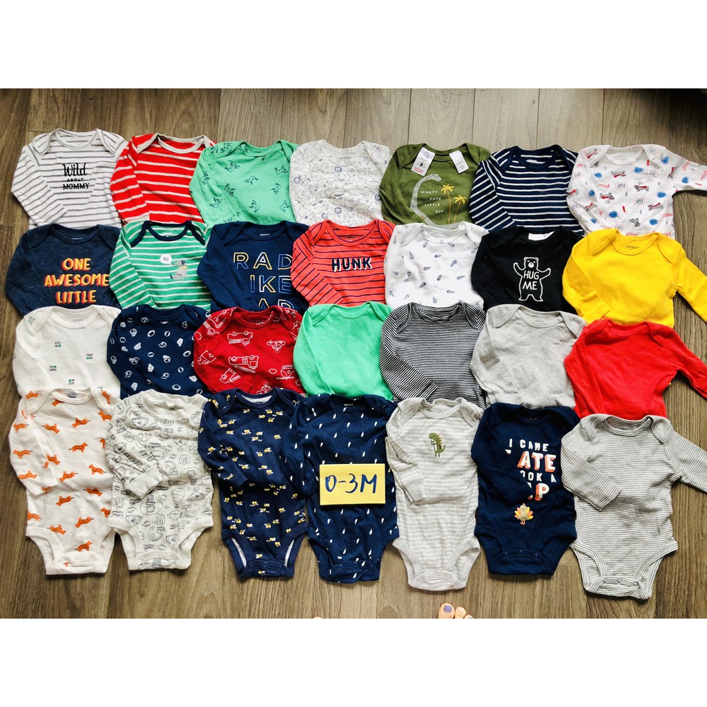 [CHẤT ĐẸP] Bodysuit Tay Dài Chất Cotton 100% Xuất Xịn Cho Bé trai/Bé gái