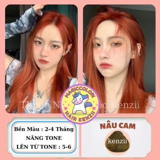 Thuốc Nhuộm Tóc Nâu Cam Tặng Oxy Trợ Nhuộm Găng Tay Mũ Chùm Kenzii Lên Từ Tone 5 - 6