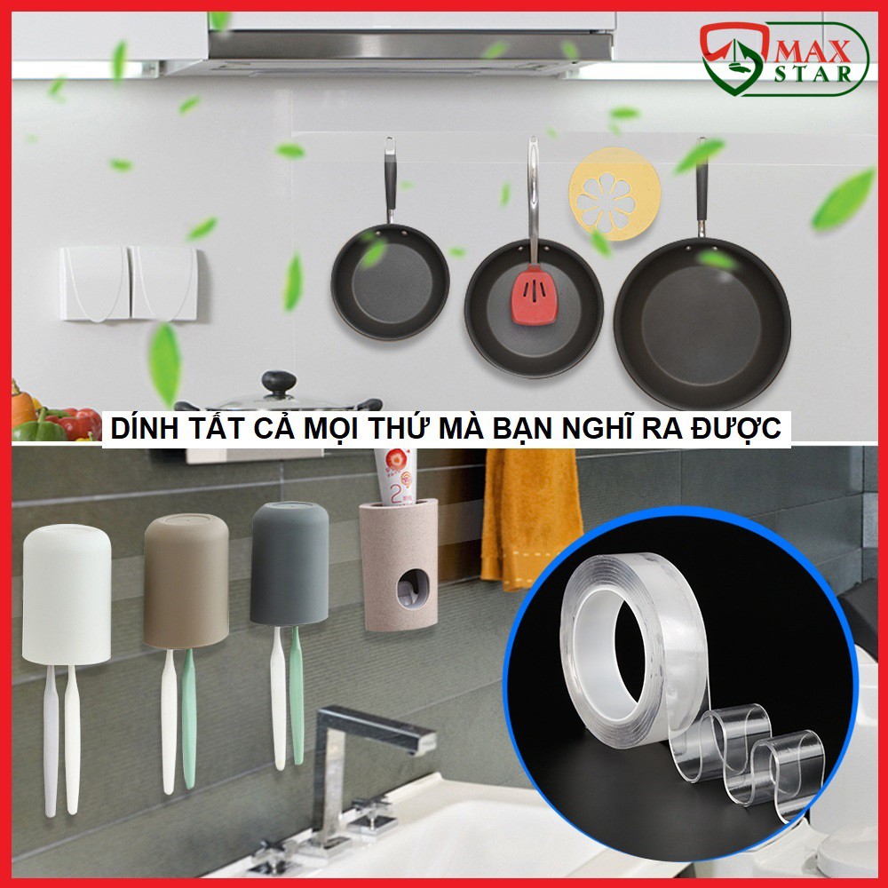Băng dính 2 mặt trong suốt siêu dính dán tường dạng kéo đa năng Băng keo 2 mặt siêu dính trong suốt ✅