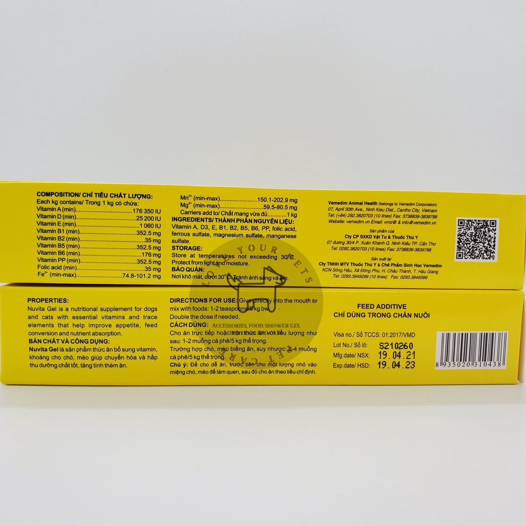 NUVITA GEL- Thức ăn bổ sung vitamin, khoáng cho chó mèo 120g