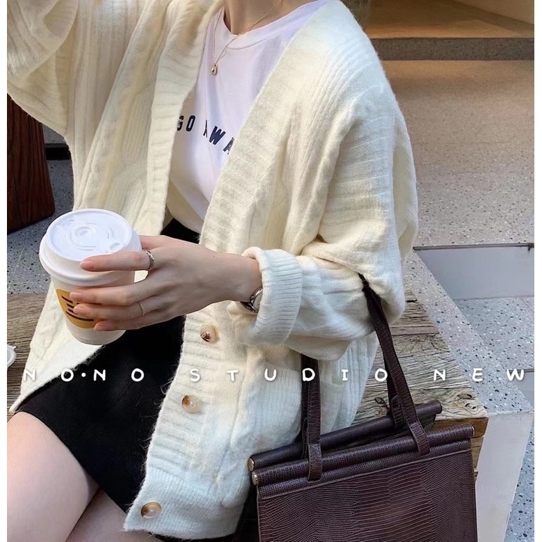 Áo khoác len cardigan vặn thừng LEN clothing 7619 | BigBuy360 - bigbuy360.vn