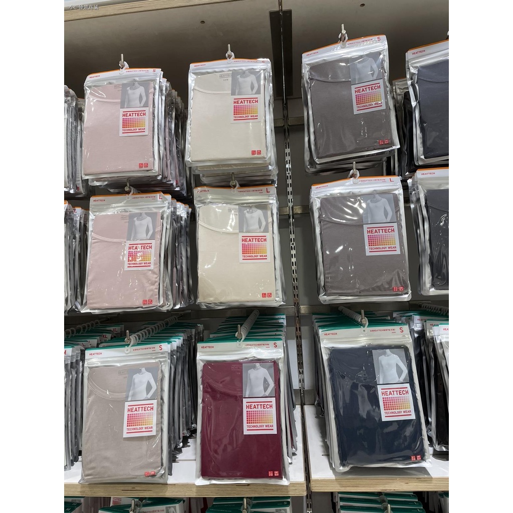 Giá thấp▧☫Áo thun nữ tay dài cổ tròn in chữ HEATTECH 438939 Uniqlo UNIQLO