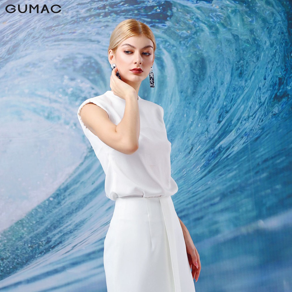[Mã WABRGUM giảm 10% tối đa 30K đơn 99K] Áo nữ không tay đệm vai GUMAC thanh lịch sang trọng AA12100