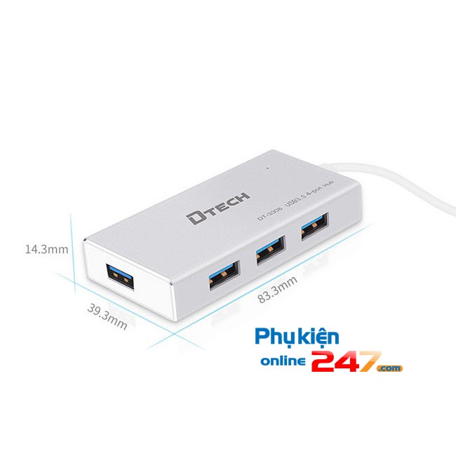 Bộ chia USB 3.0 hỗ trợ nguồn phụ cắm ổ cứng di động