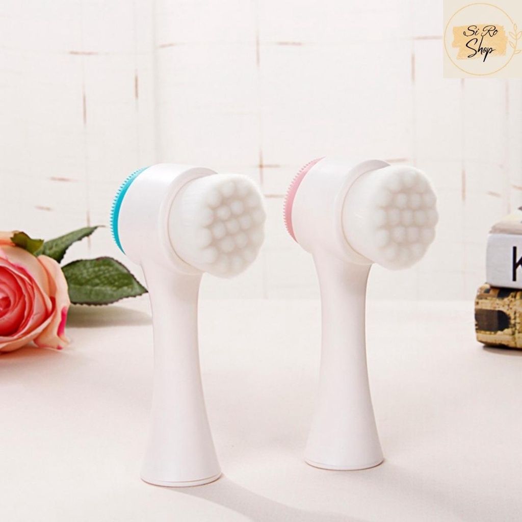Cọ rửa mặt 2 đầu Hàn Quốc, cọ rửa mặt silicon, chăm sóc da mặt giúp loại bỏ bụi bẩn, se khít lỗ chân lông