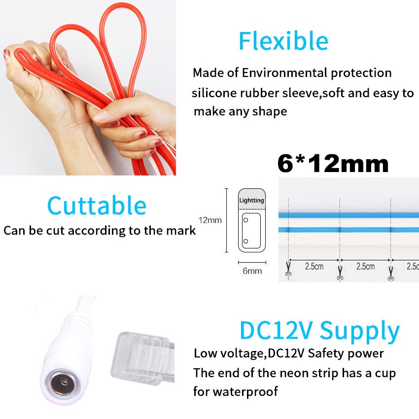 Dây Đèn Led 5M 600 Bóng Bằng Silicon Chống Nước IP67 DC12V Trang Trí Tiệc Ngoài Trời