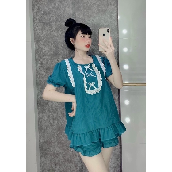 Đồ bộ đùi đũi tiểu thư mặc nhà siêu dễ thương cá tính form 45-60kg | BigBuy360 - bigbuy360.vn
