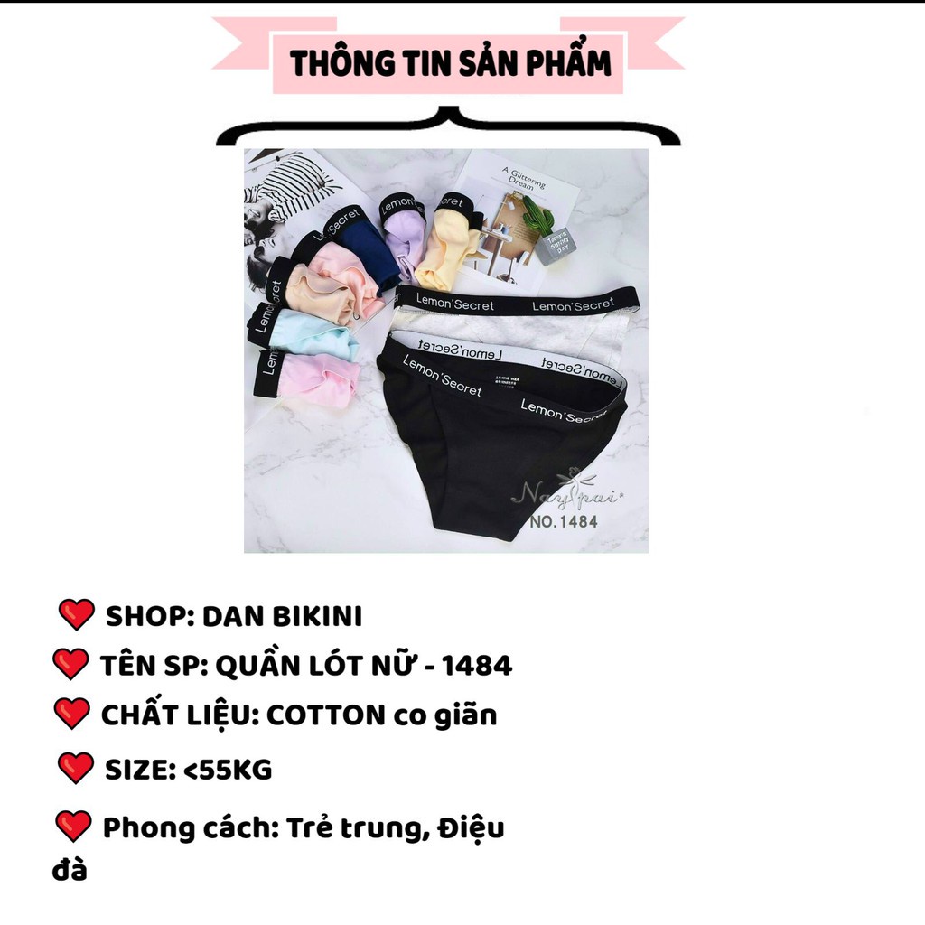 Quần Lót Nữ Sexy ❤️FREESHIP❤️ Quần Lót Nữ cotton viền chữ co giãn thoáng mát mã 1484