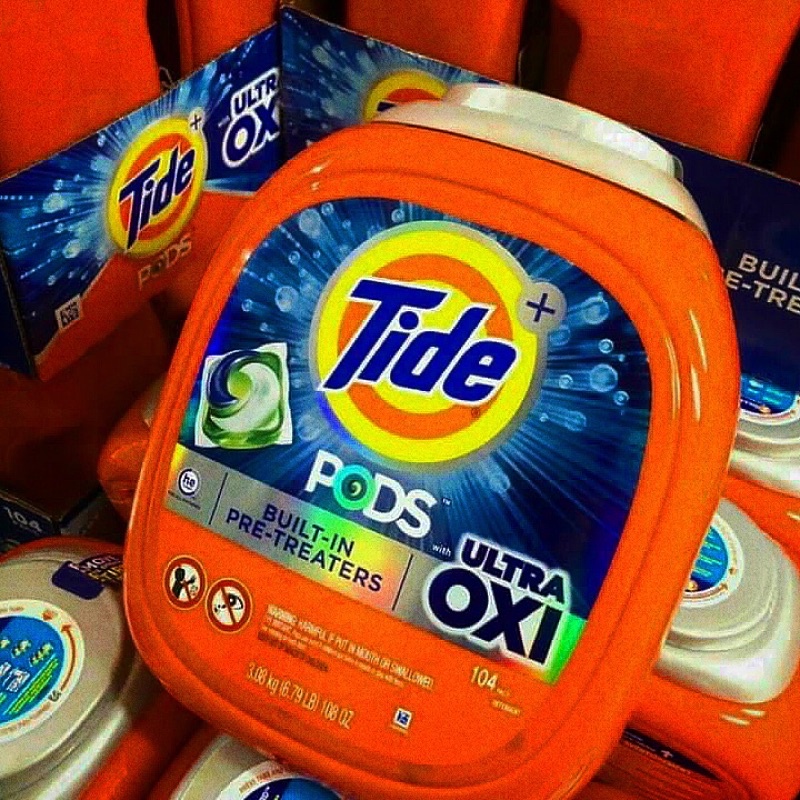 🇺🇸Mỹ Mẫu Mới Viên giặt xả Tide Pods 4in1 Ultra Oxi 104 viên - thùng nặng 3.08kg