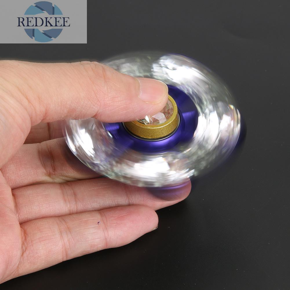 Redkee 3D Crystal Fidget Zinc Alloy Toy Ball EDC Hand Spinner Anti Stress Reliever