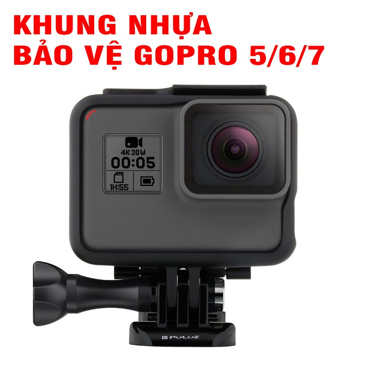 Khung bảo vệ GoPro Hero 5 6 7 bằng nhựa cao cấp chống trầy xước va đập