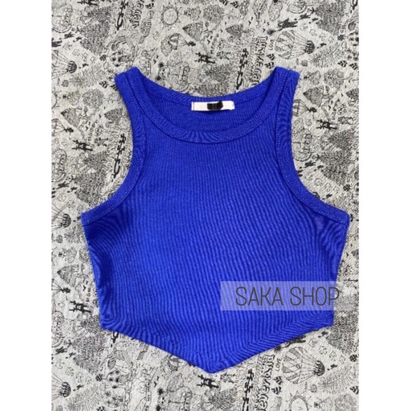 Áo croptop ba lỗ trơn nữ lai nhọn nhiều màu thời trang