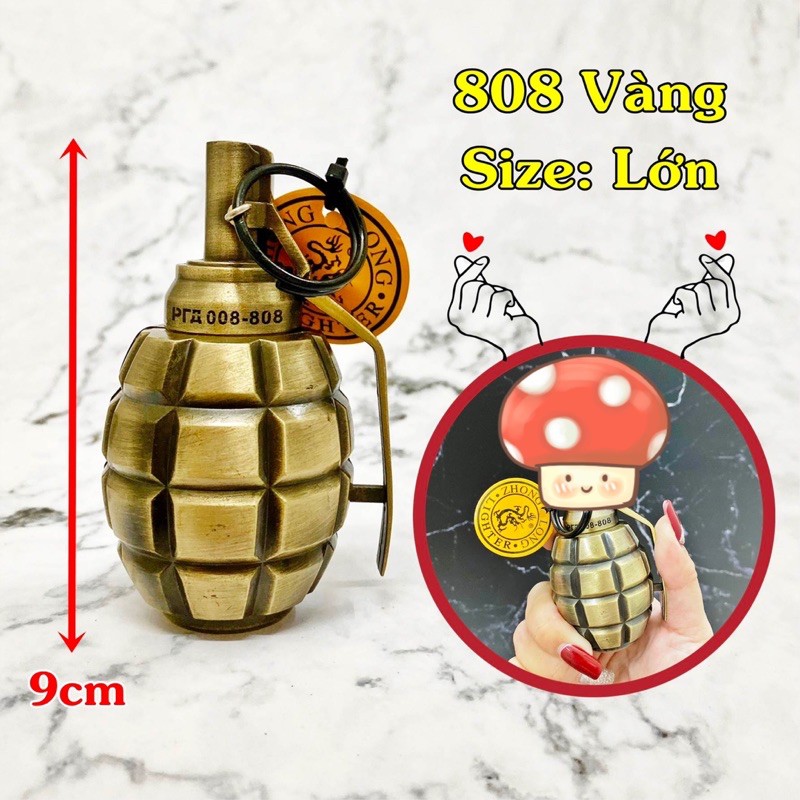 Móc Khoá Kim Loại Hình Trái Lựu Hồ Lô 808 - Trái Lựu Khía - Trơn