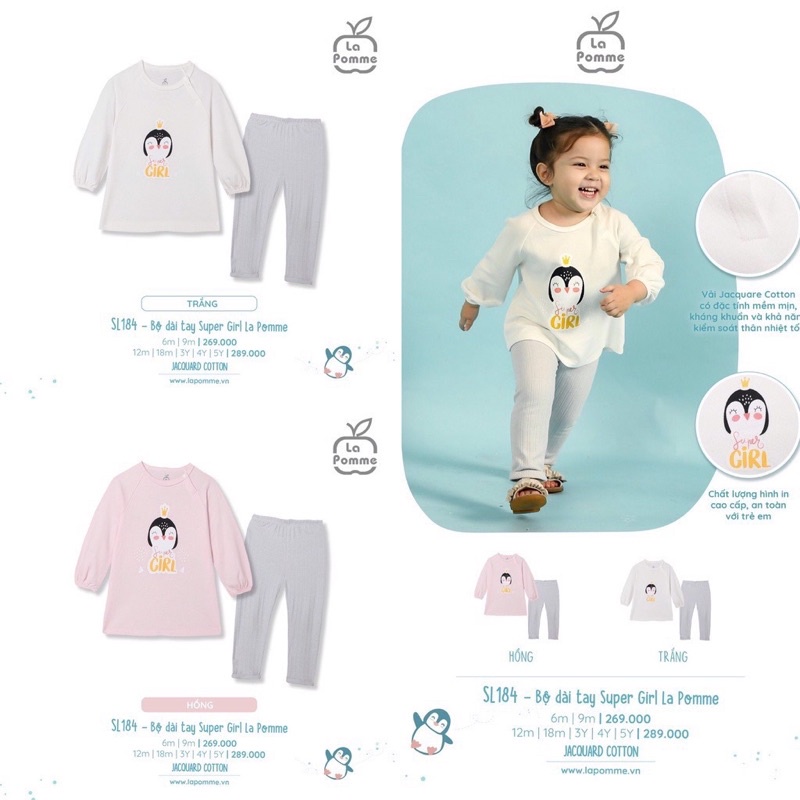 Lapome - Bộ dài tay Super Girl SL184