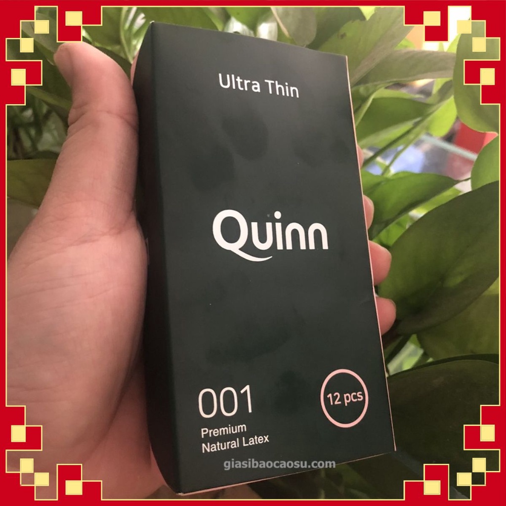 (Che tên sản phẩm) Bao cao su siêu mỏng QUINN 0.01 (12 chiếc)